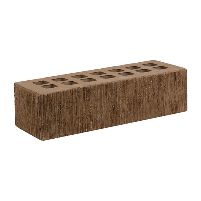 Облицовочный кирпич Железногорский одинарный Евро 0,7НФ темно-коричневый бархат УС М200