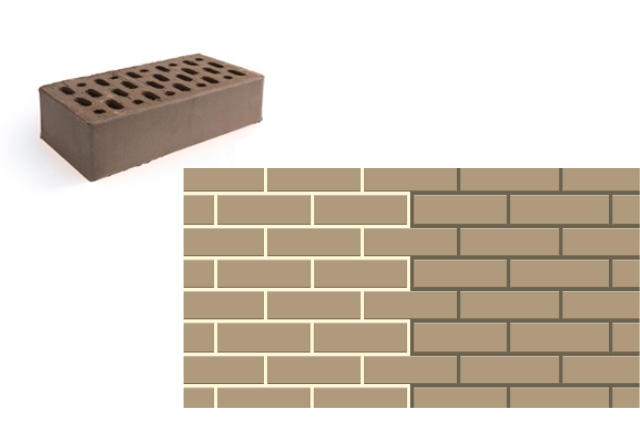 Кирпич одинарный рядовой пустотелый «Коричневый» М 150