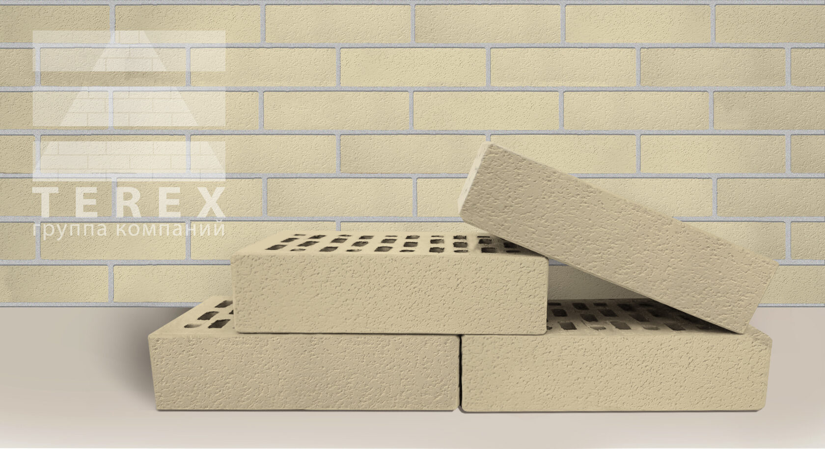 Облицовочный кирпич TEREX Слоновая кость шагрень